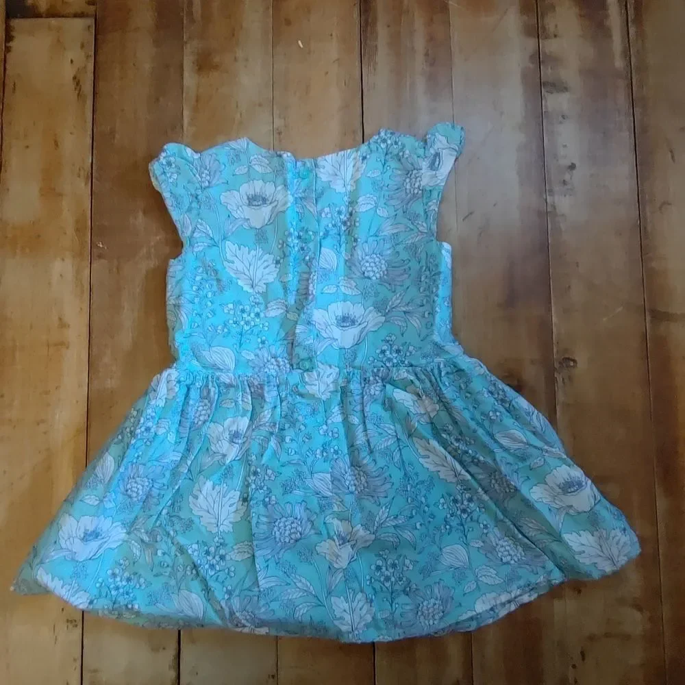 Floral dress 2T lined cotton Gap blue flowers Easter spring cotton dress